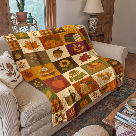 Autumn Quilted Blanket Harvest Patchwork
