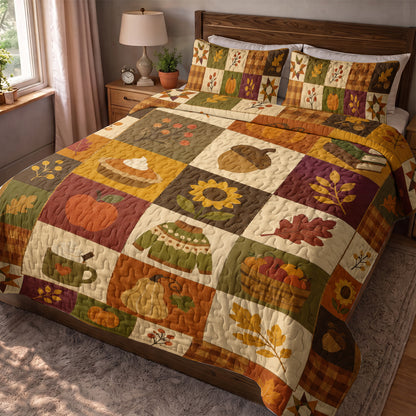 Autumn Quilted Blanket Harvest Patchwork
