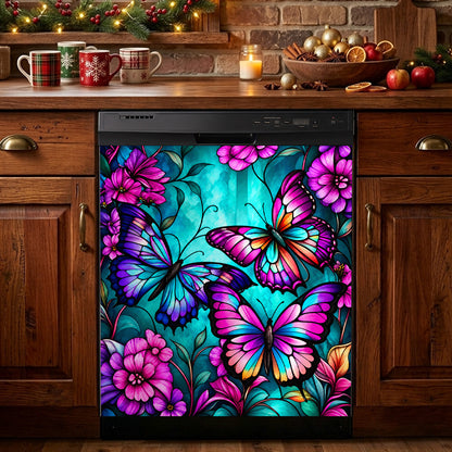 Butterfly Lovers Magnetic Dishwasher Cover Jewelwing Garden