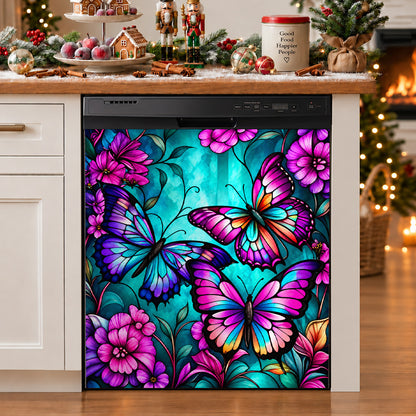 Butterfly Lovers Magnetic Dishwasher Cover Jewelwing Garden