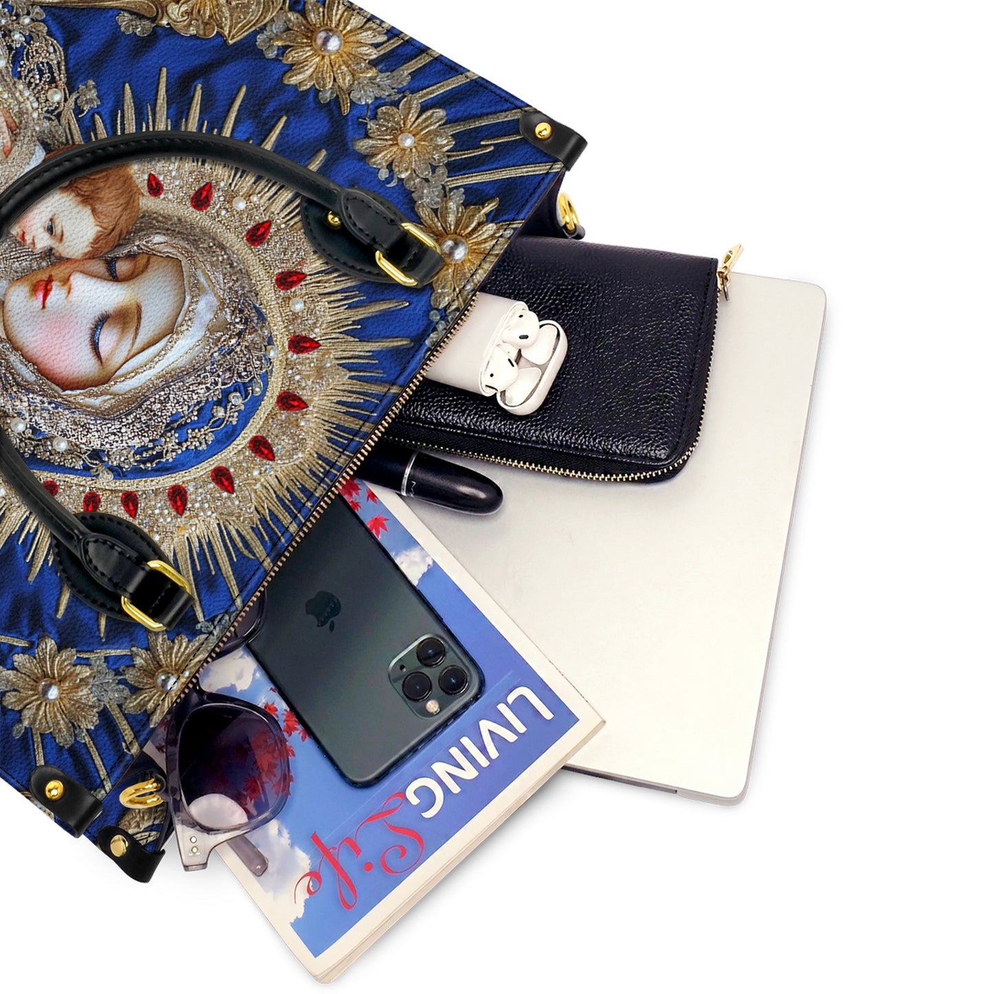 Christian Print Leather Handbag 2D Print Holy Grace Baroque