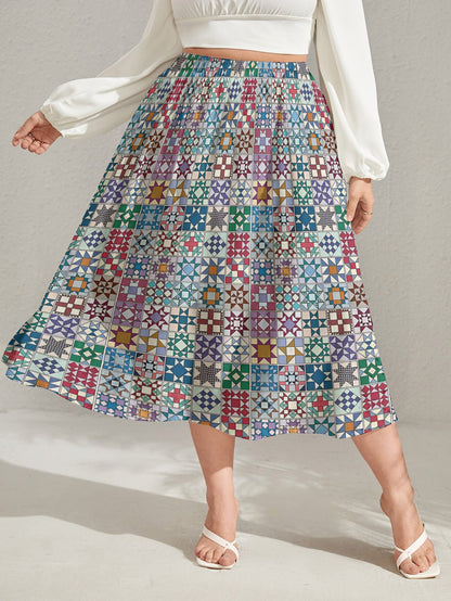 Quilting Pocket Midi Skirt Quilted Harmony