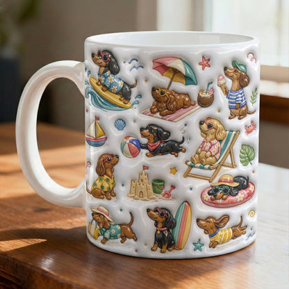 Dachshund Ceramic Mug Beach Bum Dachshund
