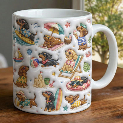 Dachshund Ceramic Mug Beach Bum Dachshund