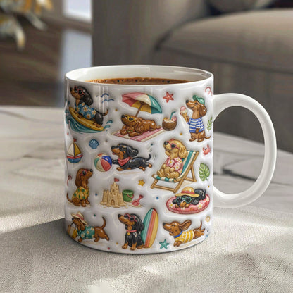 Dachshund Ceramic Mug Beach Bum Dachshund