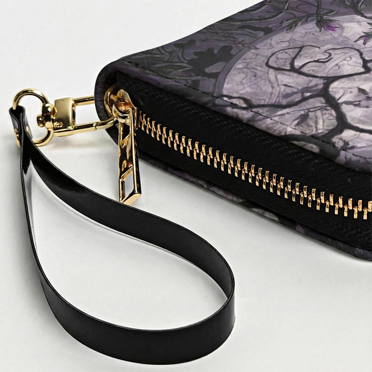 Gothic Leather Wallet Moonlit Raven
