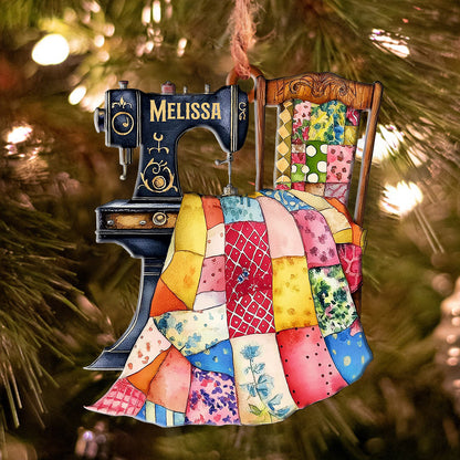 Quilting 2D Acrylic Ornament Sew Merry Personalized