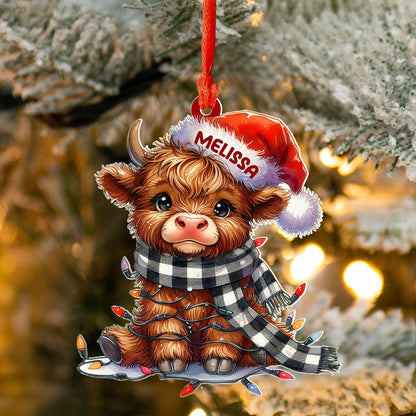 Highland Cow Acrylic Ornament Cozy Highland Cheer