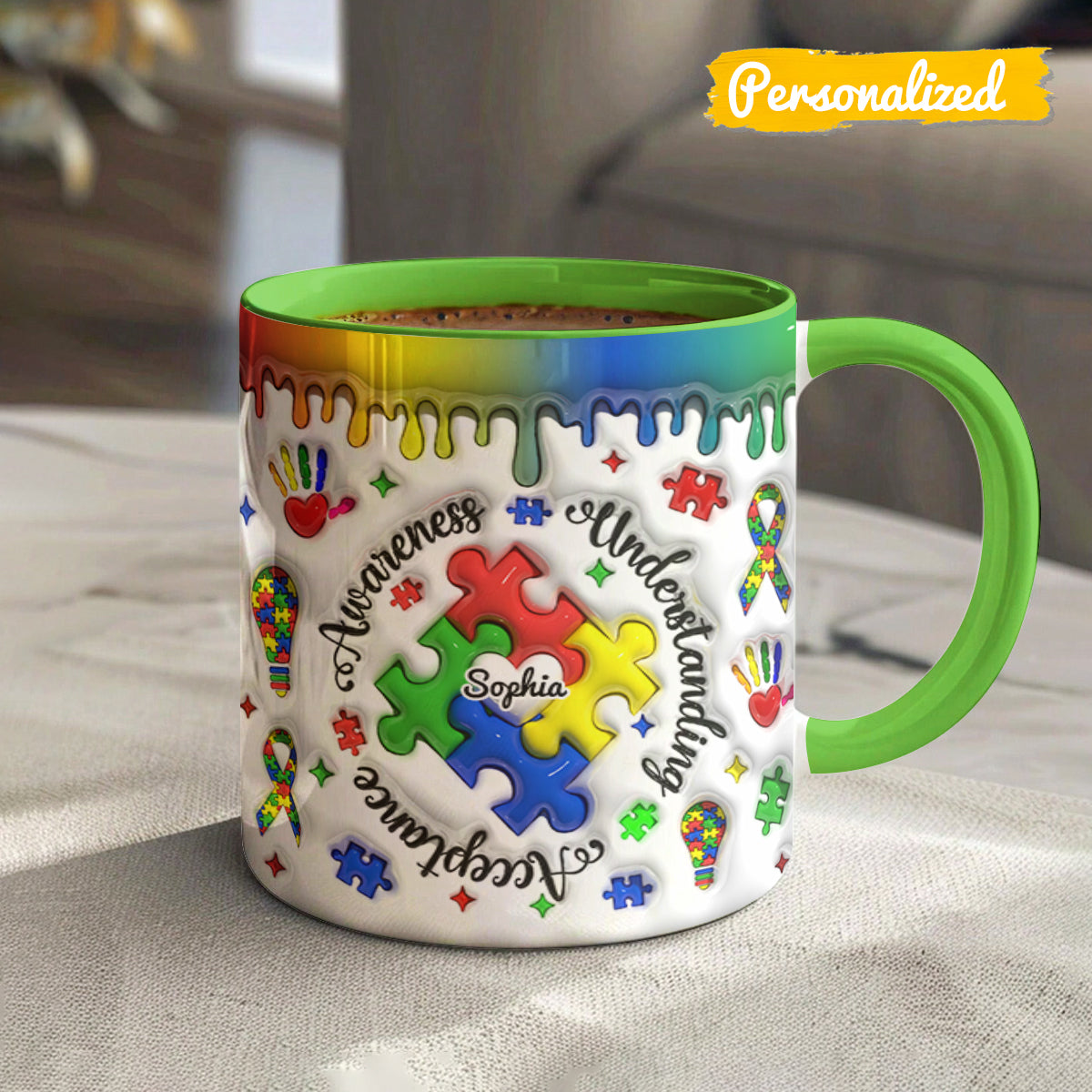 Autism Mug Personalized Awareness Understanding Acceptance