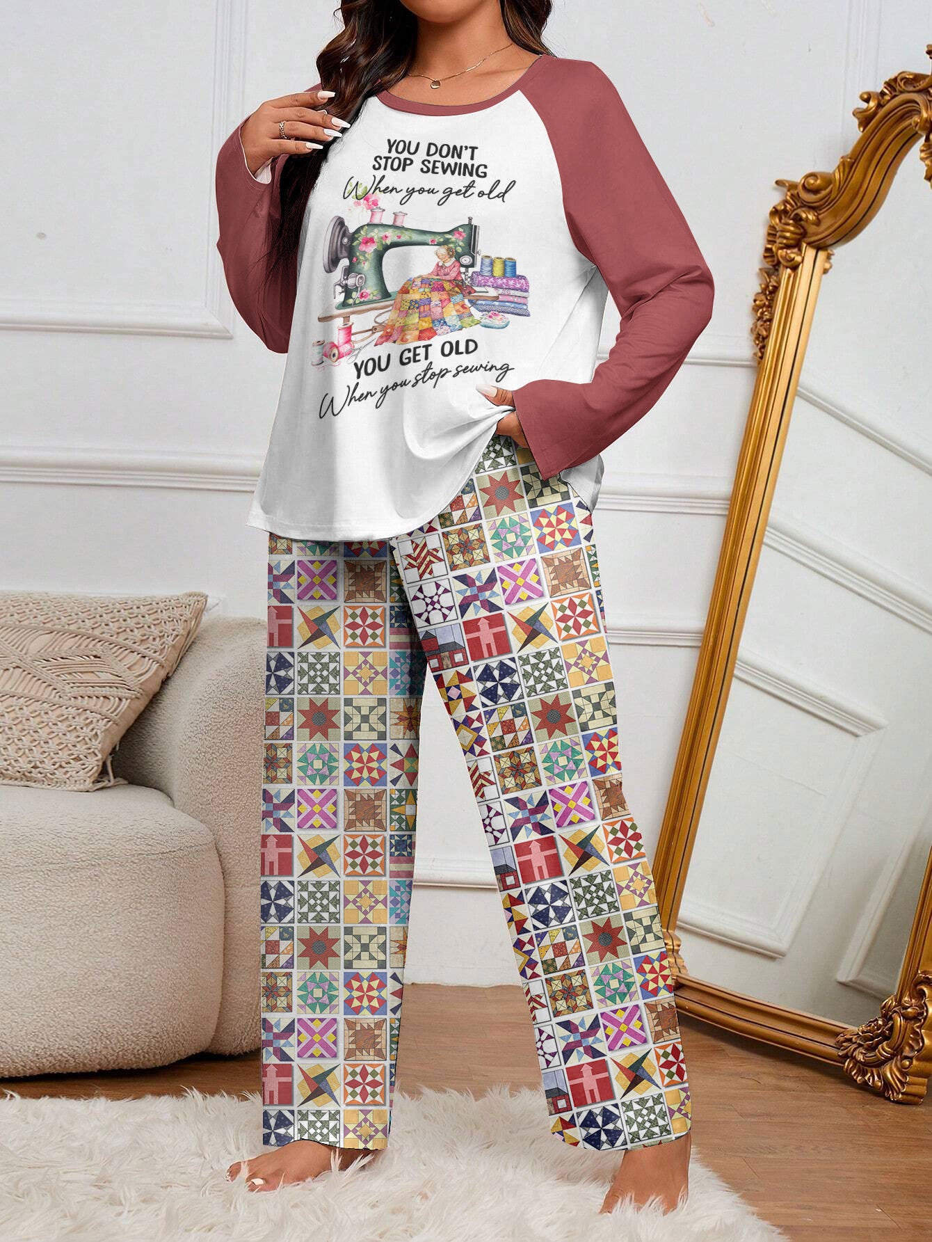 Sewing Lover Raglan Lounge Pajamas You Get Old When You Stop Sewing