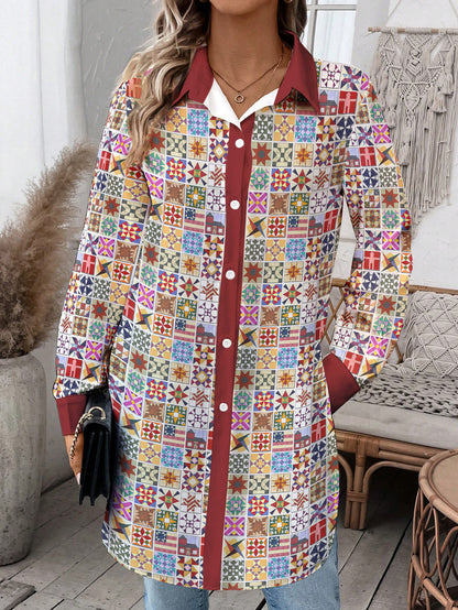 Sewing Lover Oversized Long Shirt Quilt Blocks