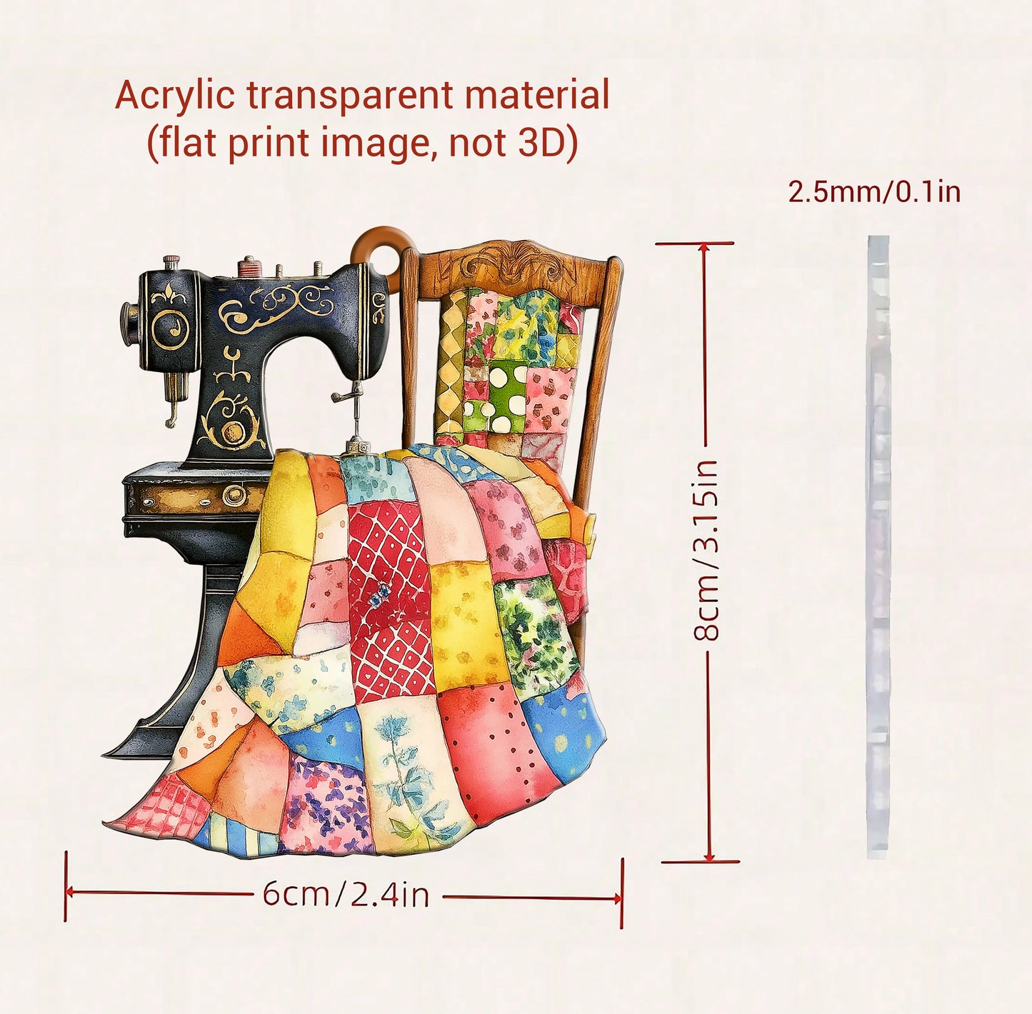 Quilting 2D Acrylic Ornament Sew Merry