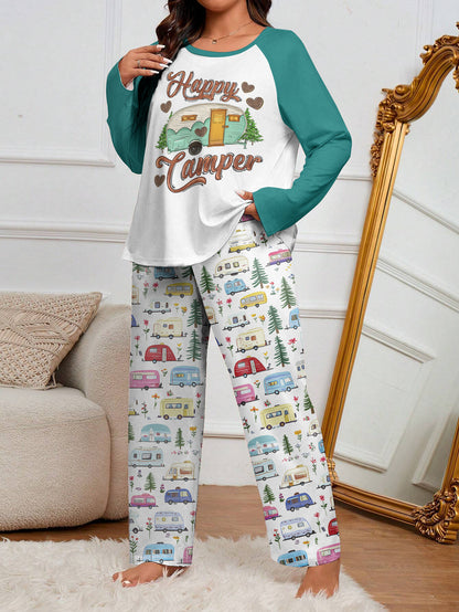 Camping Raglan Lounge Pajamas Happy Camper