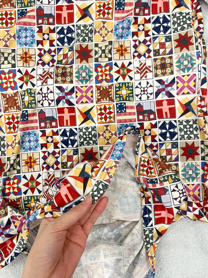Sewing Lover V-neck Nightshirt Quilt Blocks