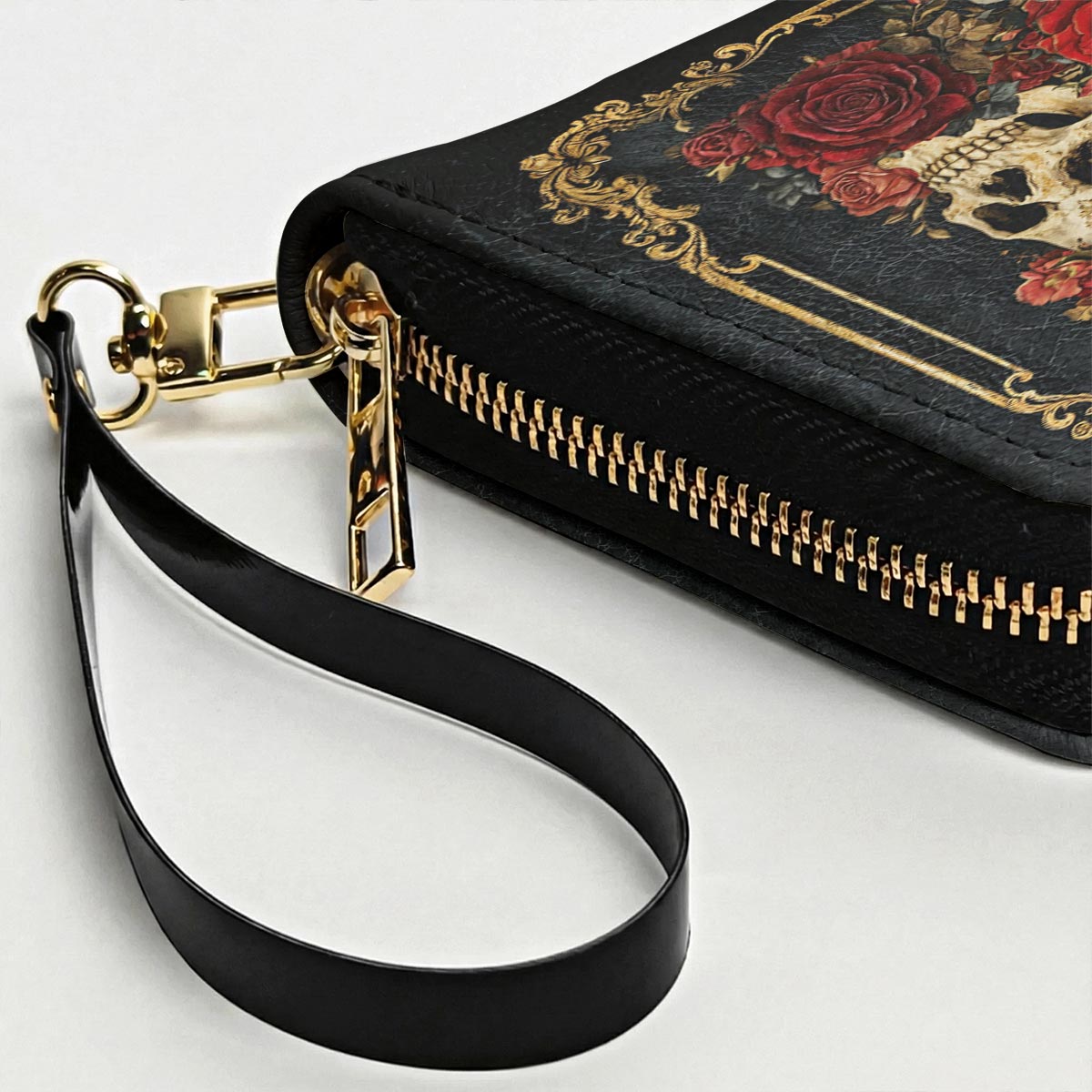 Gothic Skull Leather Wallet Eternal Bloom of Bone