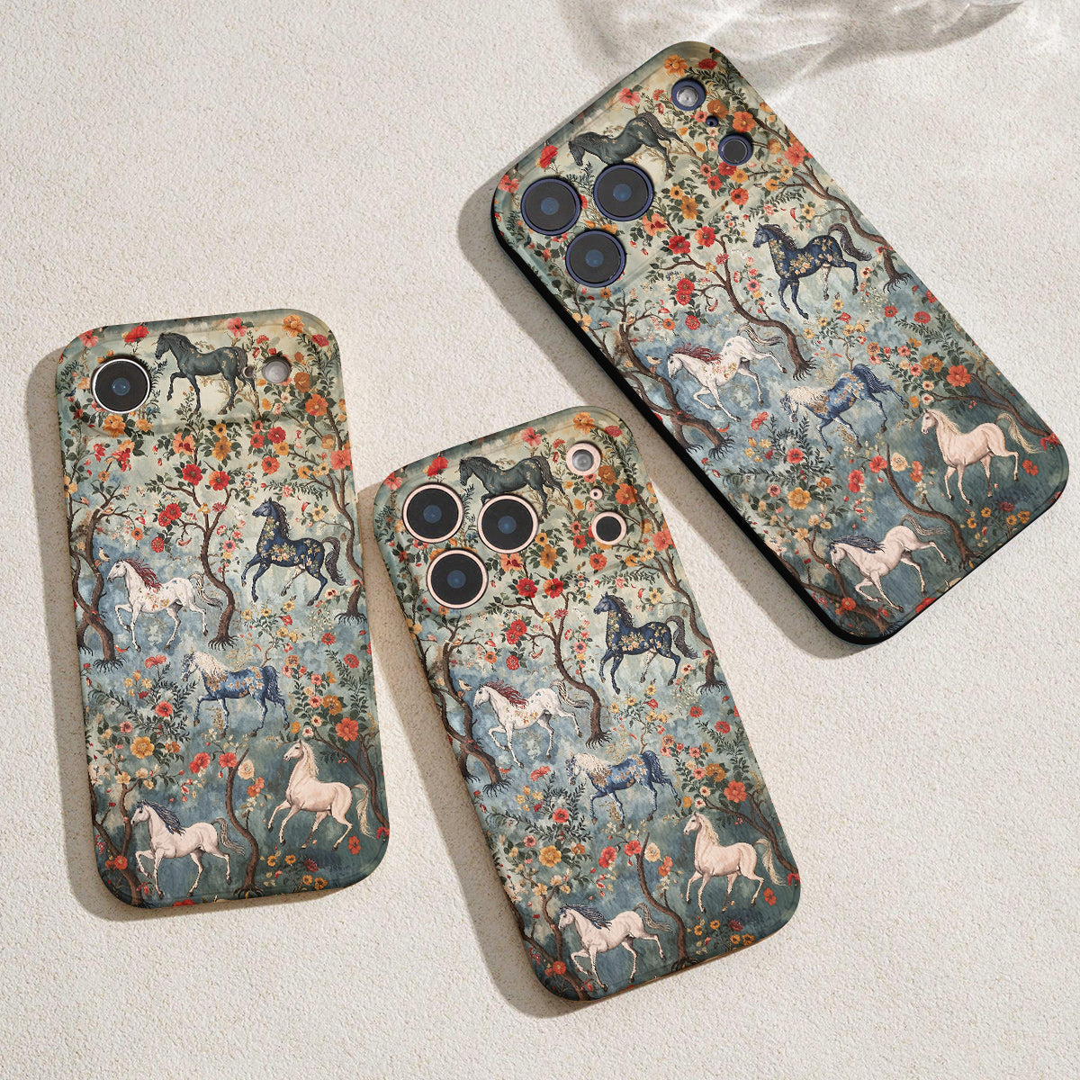 Horse Leather Phone Case Mystical Steeds