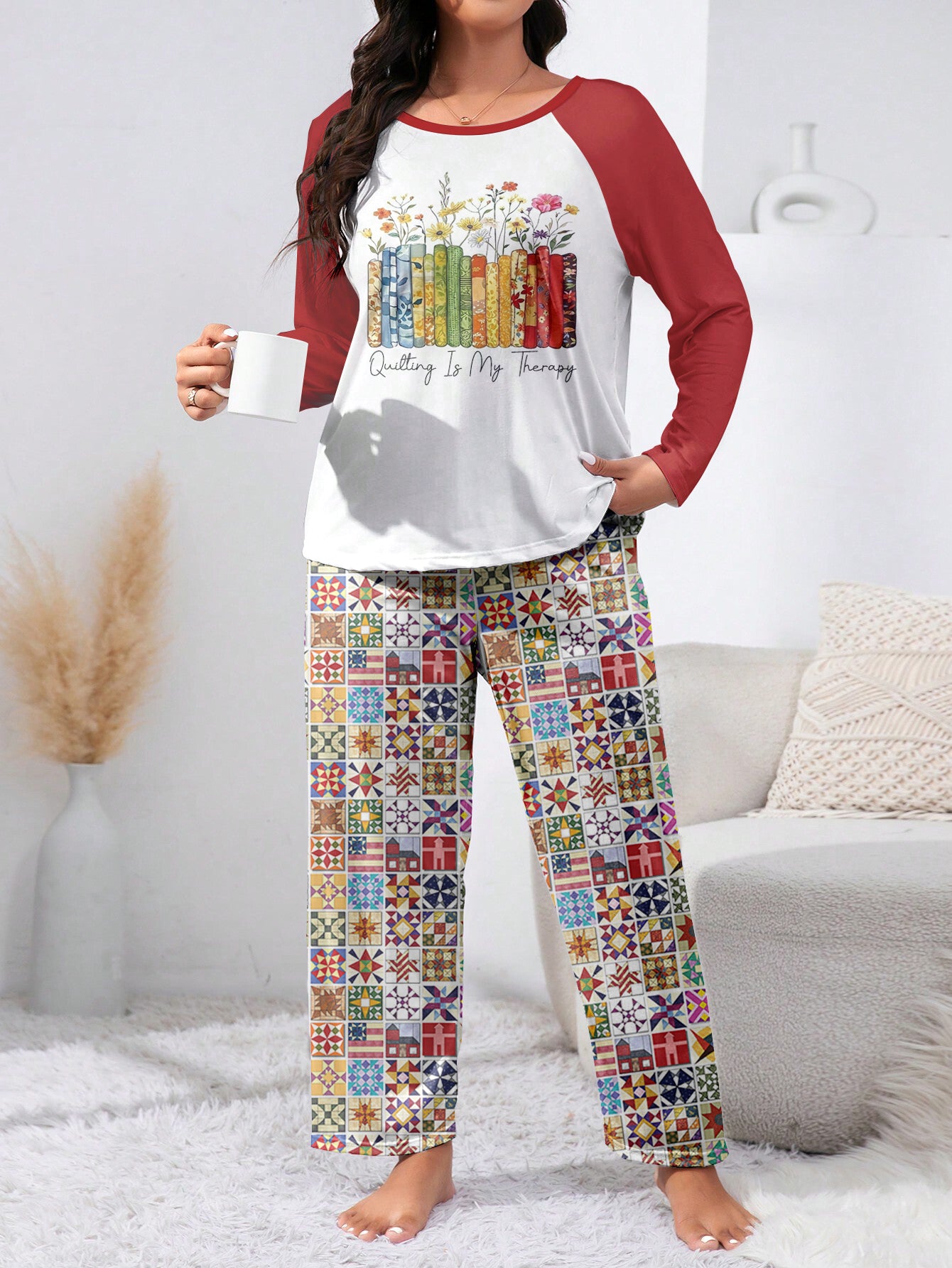 Quilting Raglan Lounge Pajamas Quilting Is My Therapy