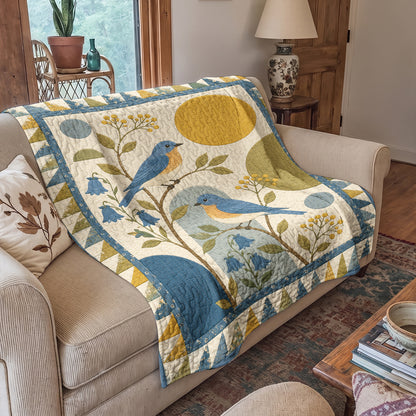 Bird Quilted Blanket Bluebird Garden Song