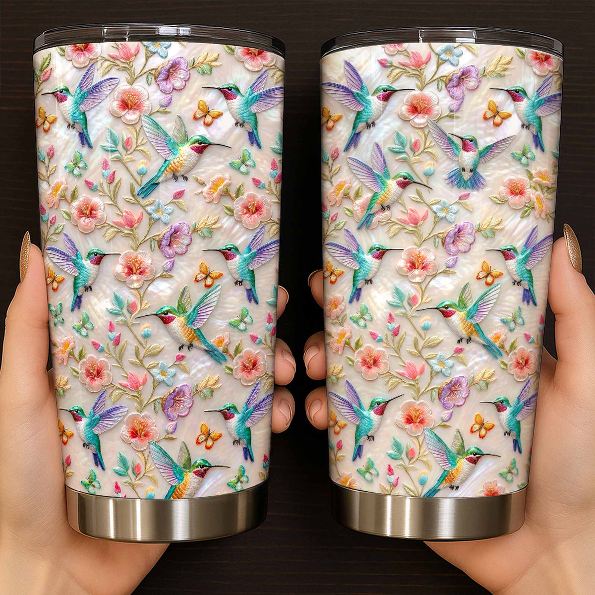 Hummingbird Garden Lovers 20 oz Tumbler Hummingbird Blossom Garden Grace