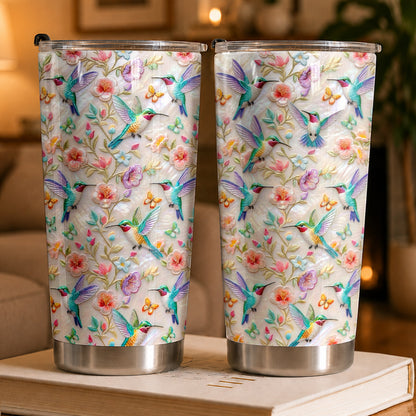 Hummingbird Garden Lovers 20 oz Tumbler Hummingbird Blossom Garden Grace