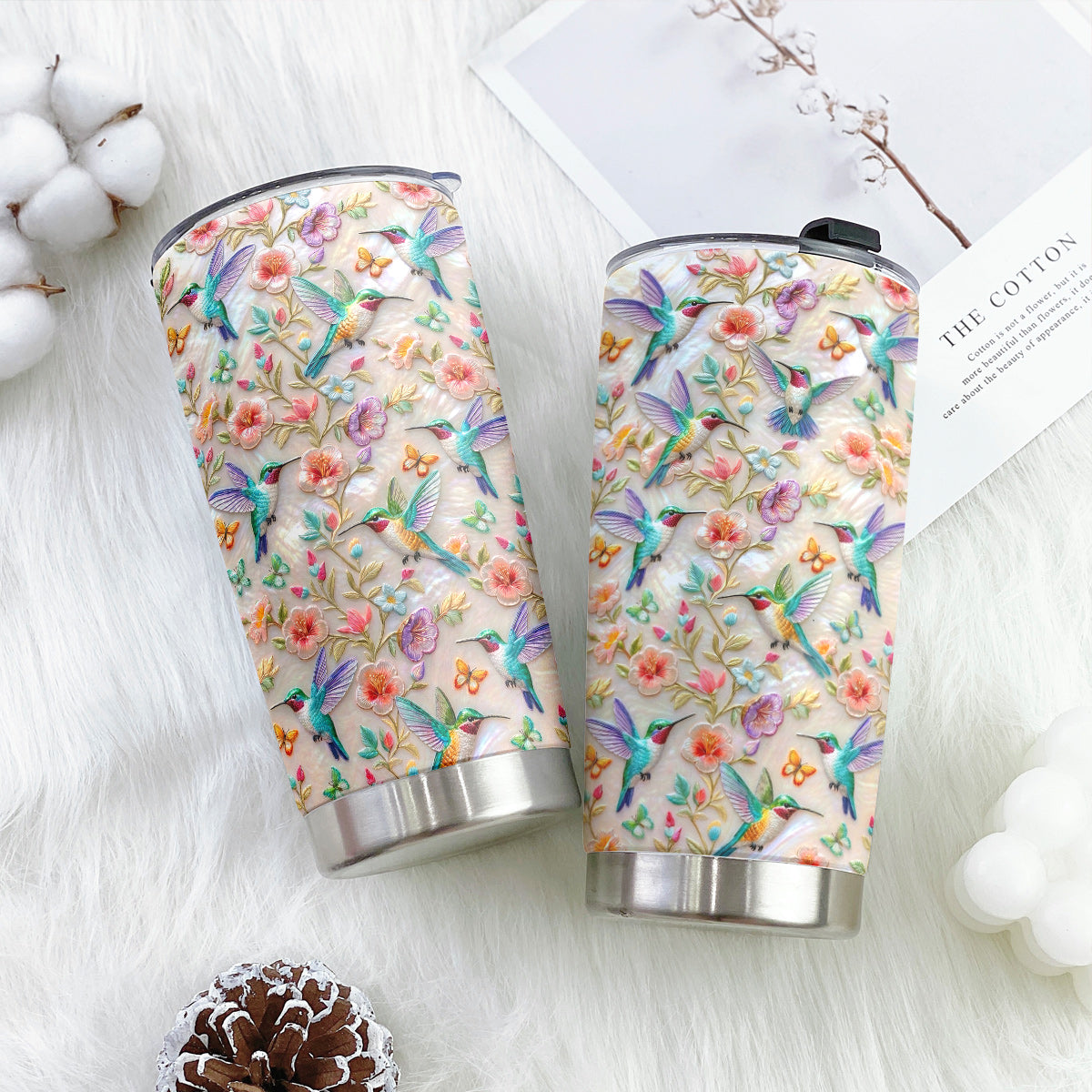 Hummingbird Garden Lovers 20 oz Tumbler Hummingbird Blossom Garden Grace