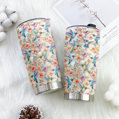 Hummingbird Garden Lovers 20 oz Tumbler Hummingbird Blossom Garden Grace