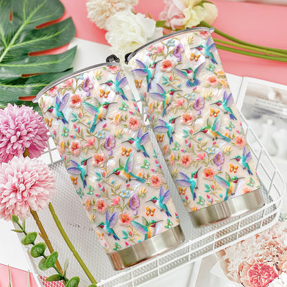Hummingbird Garden Lovers 20 oz Tumbler Hummingbird Blossom Garden Grace