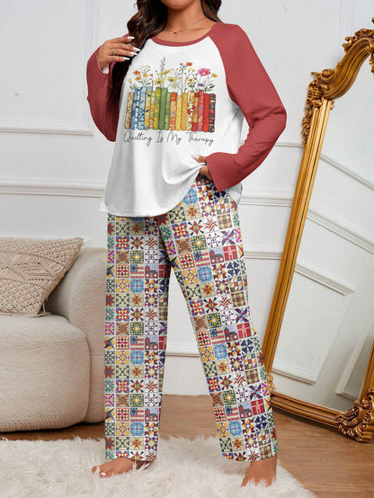Quilting Raglan Lounge Pajamas Quilting Is My Therapy