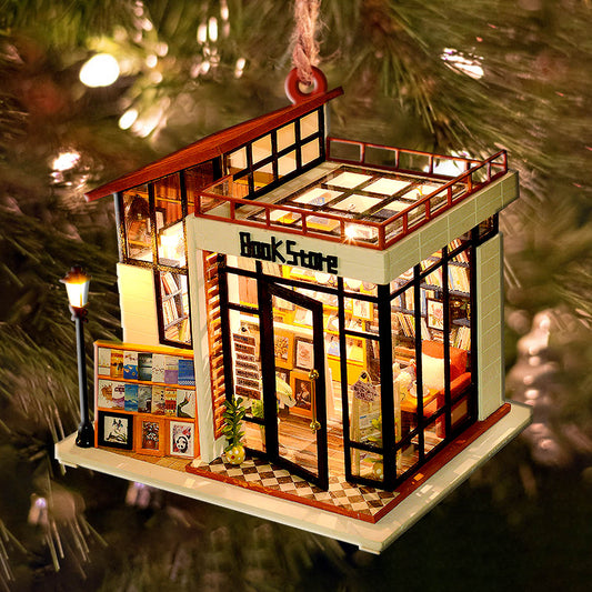 Book Lover 2D Acrylic Ornament Cozy Bookstore