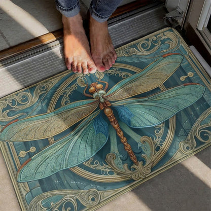 Dragonfly Doormat Floor Mat Runner Rug Celestial Dragonfly Serenity Bloom