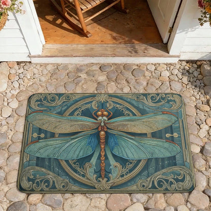 Dragonfly Doormat Floor Mat Runner Rug Celestial Dragonfly Serenity Bloom
