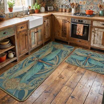 Dragonfly Doormat Floor Mat Runner Rug Celestial Dragonfly Serenity Bloom