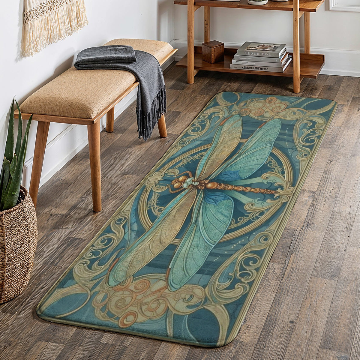 Dragonfly Doormat Floor Mat Runner Rug Celestial Dragonfly Serenity Bloom