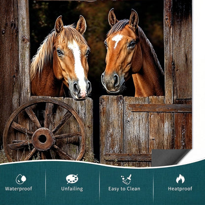 Horse Style Magnetic Dishwasher Cover Rustic Pasture Horse Haven