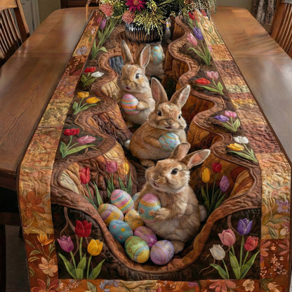 Easter Quilted Table Runner Bunnies of the Spring Burrow