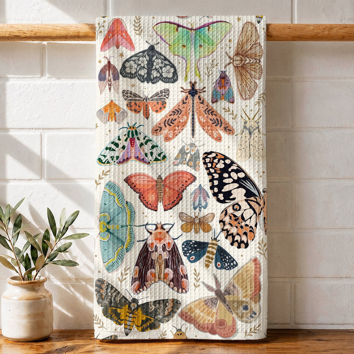 Butterfly Kitchen Towel Vintage Lepidoptera Garden