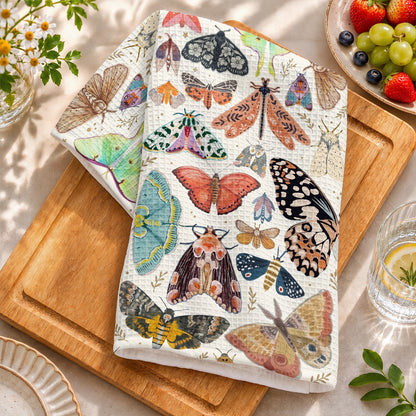 Butterfly Kitchen Towel Vintage Lepidoptera Garden