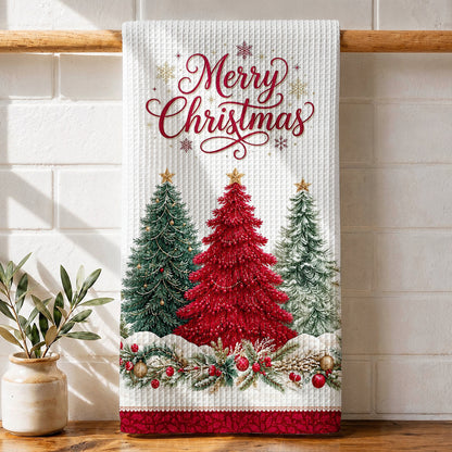 Christmas Splendor Kitchen Towel Crimson Christmas Elegance