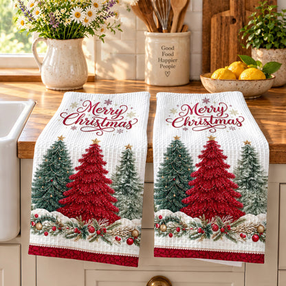 Christmas Splendor Kitchen Towel Crimson Christmas Elegance