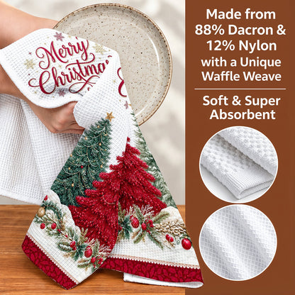 Christmas Splendor Kitchen Towel Crimson Christmas Elegance