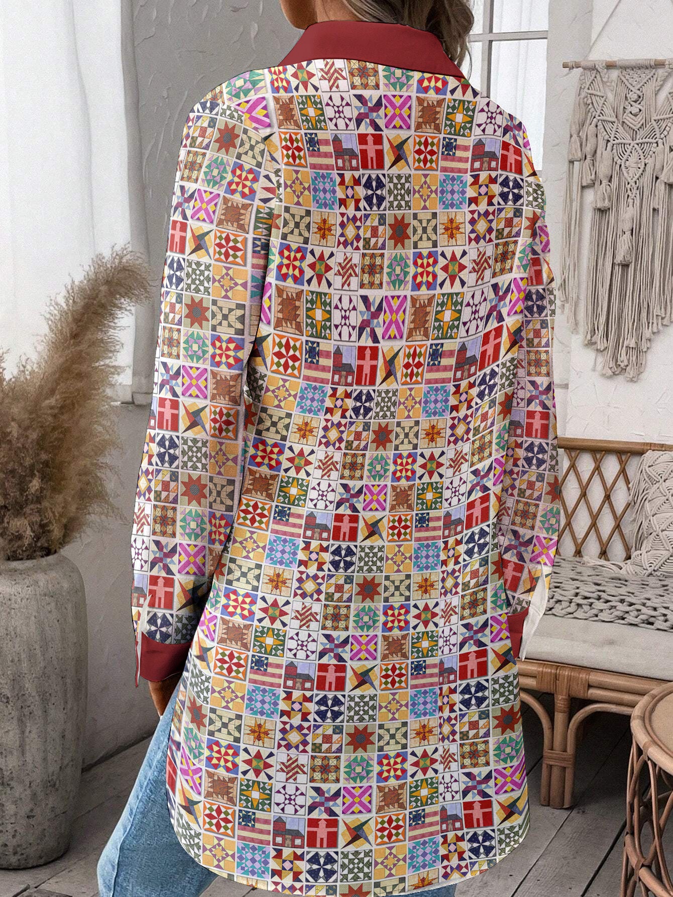 Sewing Lover Oversized Long Shirt Quilt Blocks