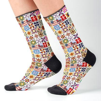 Sewing Lover Crew Socks Quilt Blocks