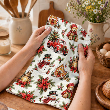 Christmas Kitchen Towel Cozy Christmas Farmhouse Charm