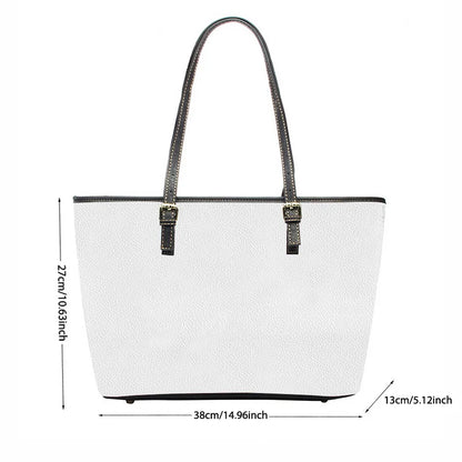 Cat Leather Tote Bag Charming Floral Cats