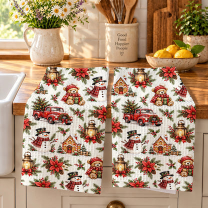 Christmas Kitchen Towel Cozy Christmas Farmhouse Charm