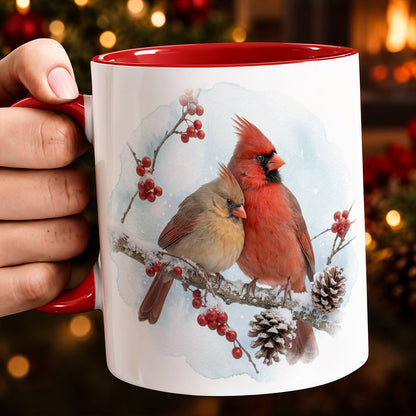 Everlasting Winter CardinalsChristmas Ceramic Accent Mug
