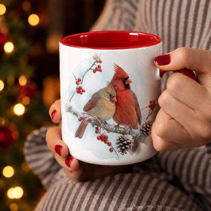 Everlasting Winter CardinalsChristmas Ceramic Accent Mug