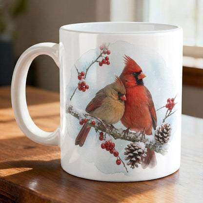 Everlasting Winter CardinalsChristmas Ceramic Accent Mug