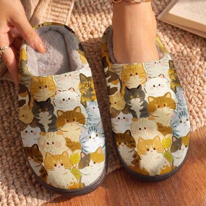Cat Mom Fleece Lined Slippers