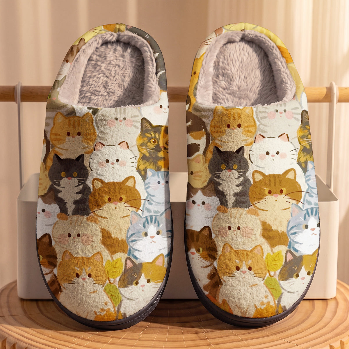 Cat Mom Fleece Lined Slippers
